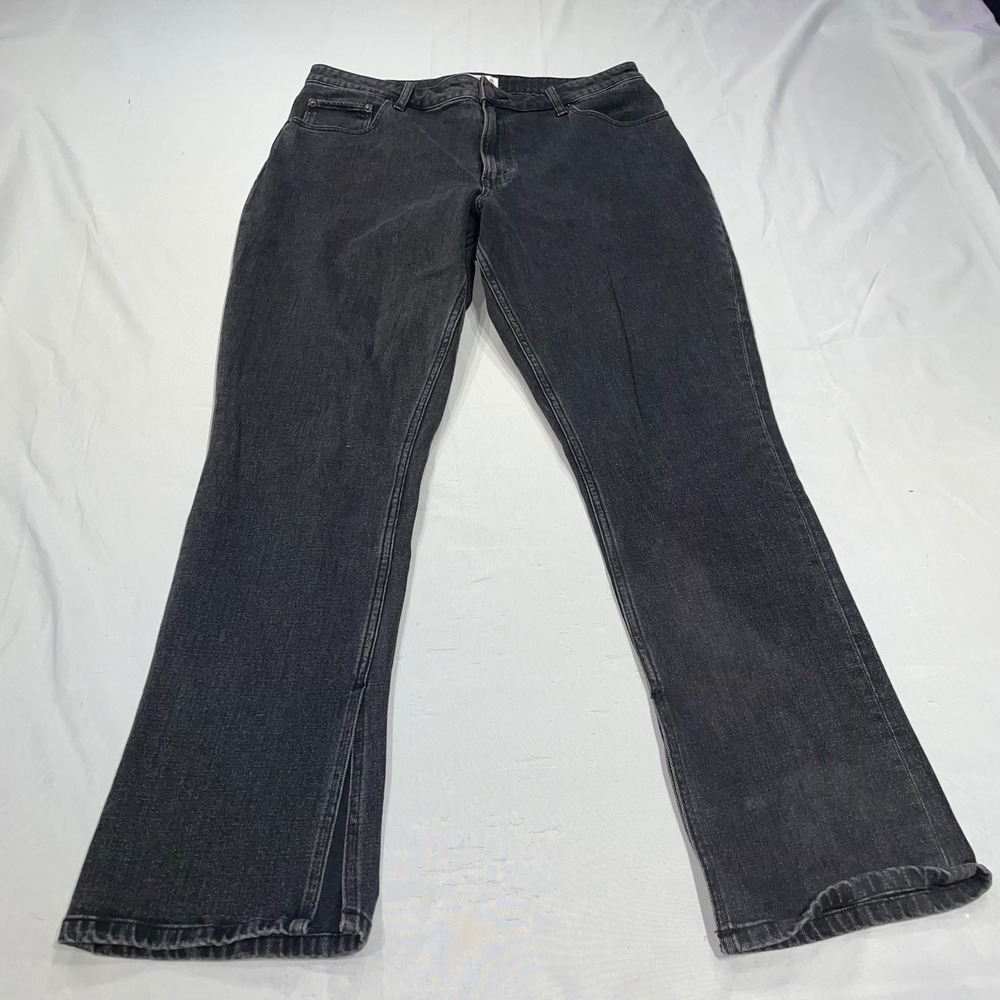 Abercrombie & Fitch Curve Love Skinny High Rise Jeans‎ Black Side Slit 32/14